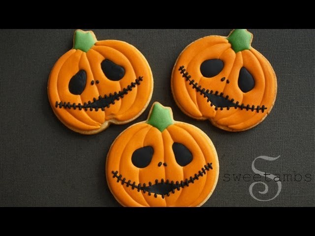 Jack Skellington Jack O'Lantern Cookies! Collaboration With The Squishy Monster