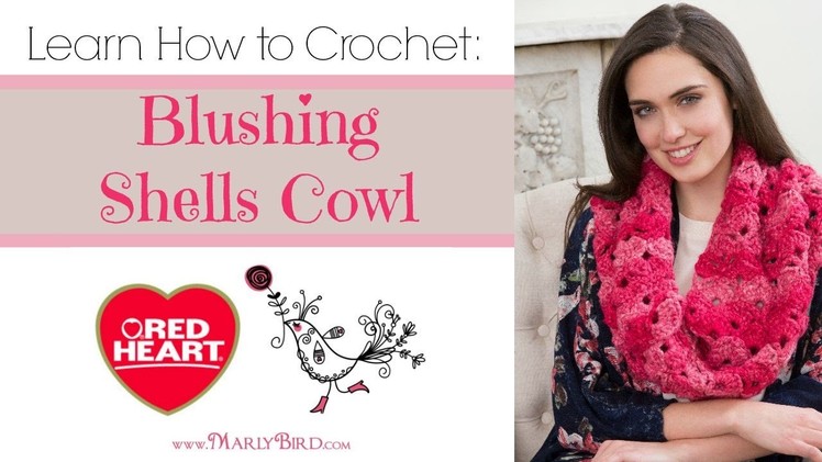 Learn How to Crochet the Blushing Shells Cowl in Red Heart Boutique Infinity Yarn