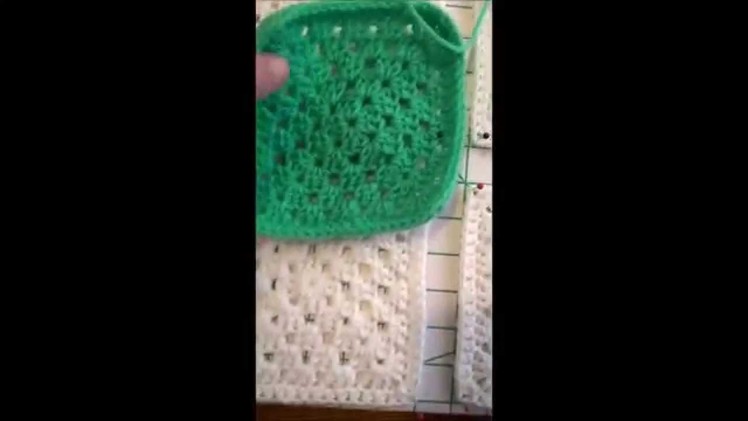 Blocking crochet granny squares
