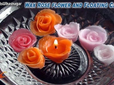 DIY Wax Rose flower and Floating Candle | How to make without mold | JK Arts 696