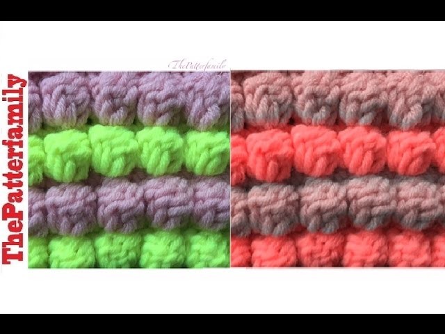 How to Crochet a Two Color Bobble Stitch│by ThePatterfamily