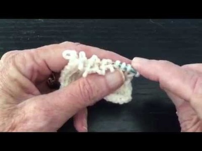 How to Knit - Picking up a Series of Dropped Stitches in K2P2 Ribbing