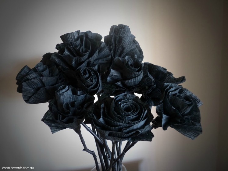 How to Make Black Roses | Halloween Tutorial 2015 DIY decorating on a budget