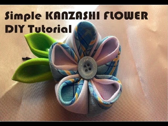 Simple kanzashi flower - DIY tutorial ,how to make it