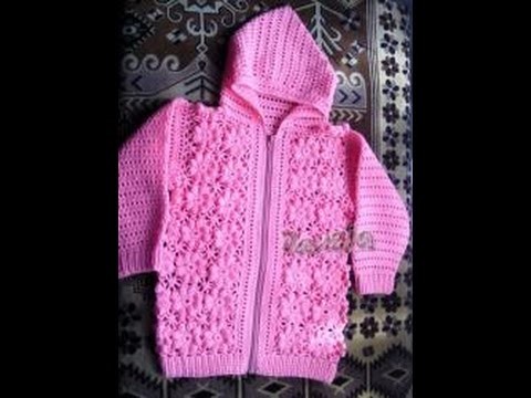 VERY EASY crochet cardigan. sweater. jumper tutorial - baby and child sizes 238