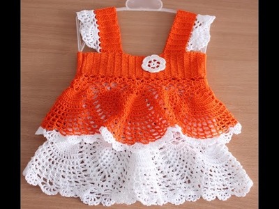 Crochet baby dress| How to crochet an easy shell stitch baby. girl's dress for beginners 181
