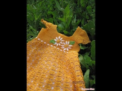 Crochet baby dress| How to crochet an easy shell stitch baby. girl's dress for beginners 222