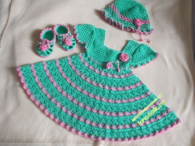 Crochet baby dress| How to crochet an easy shell stitch baby. girl's dress for beginners 182