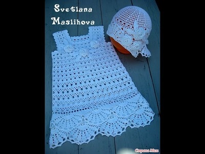 Crochet baby dress| How to crochet an easy shell stitch baby. girl's dress for beginners 92