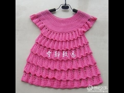 Crochet baby dress| How to crochet an easy shell stitch baby. girl's dress for beginners 174