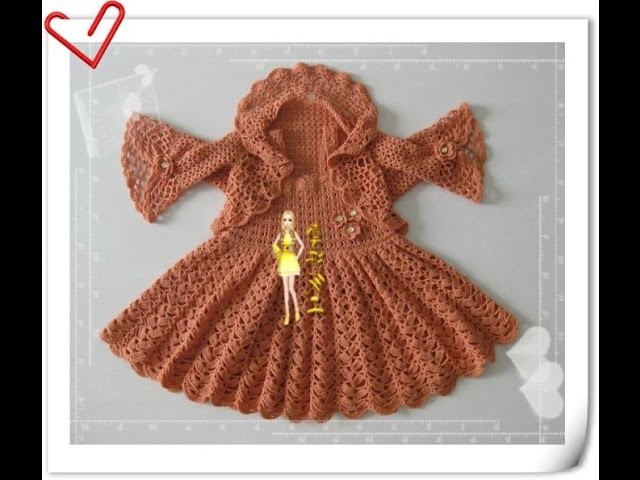 Crochet baby dress| How to crochet an easy shell stitch baby. girl's dress for beginners 236