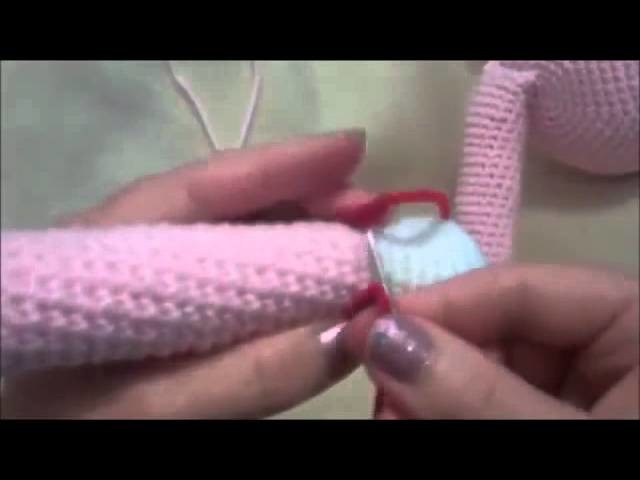 Crochet Large Monkey - 5 Colored bands around legs, arms and tail