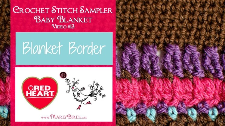 Crochet Stitch Sampler Baby Blanket Border Video #13