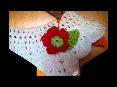 Crochet toddler's white dress with flower