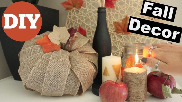 DIY Fall Decor - Candles and Ribbon Pumpkin