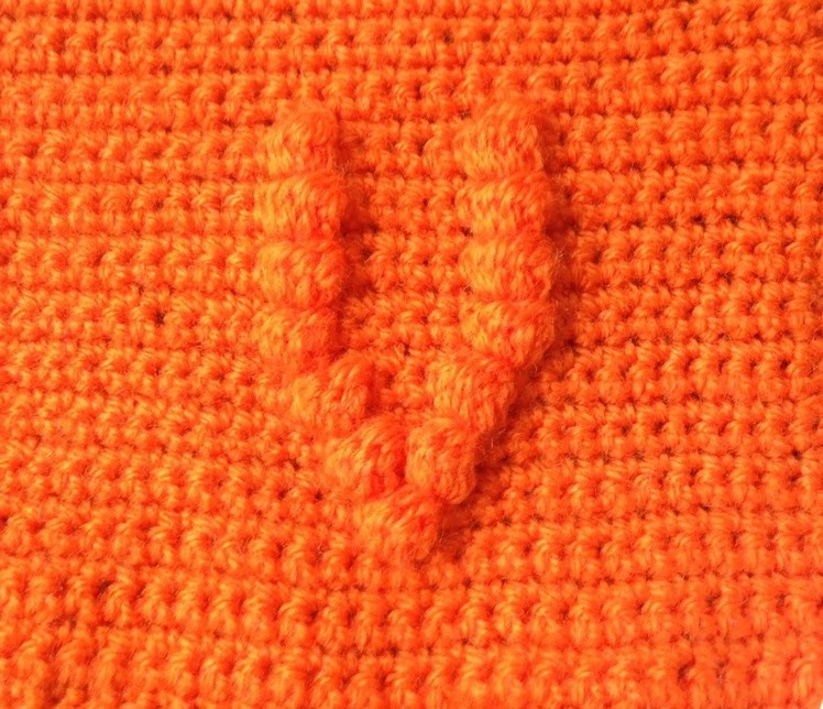 How to crochet a square with bobble stitch chart letter V