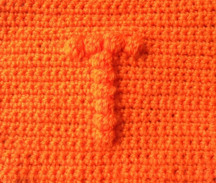 How to crochet a square with bobble stitch chart letter T