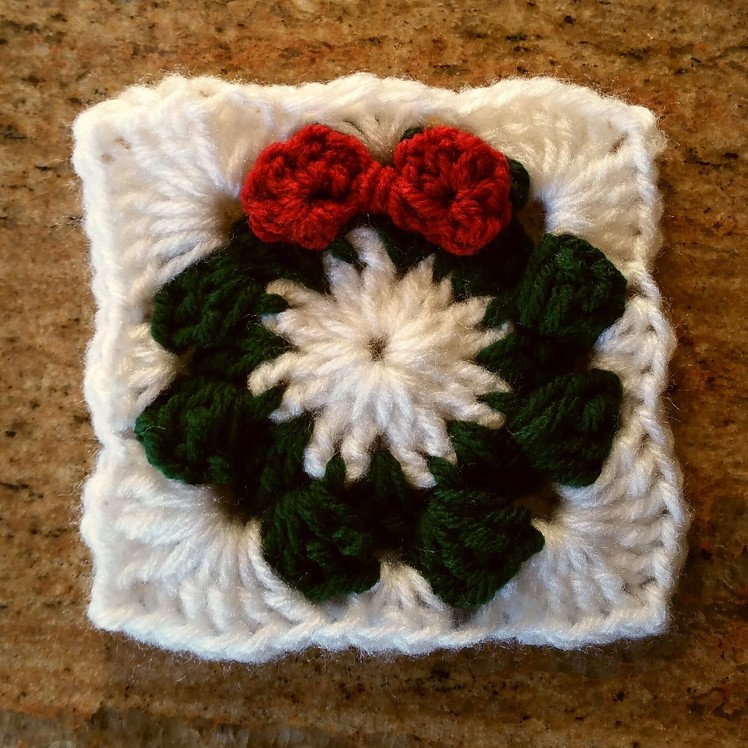 How to crochet a wreath grannie square tutorial