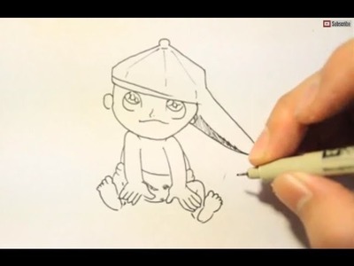 How To Draw A Baby With A Hat|Step by Step|Easy|Slow