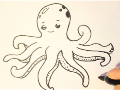 How to Draw an Octopus|How to Draw Cartoon Characters|Step By Step