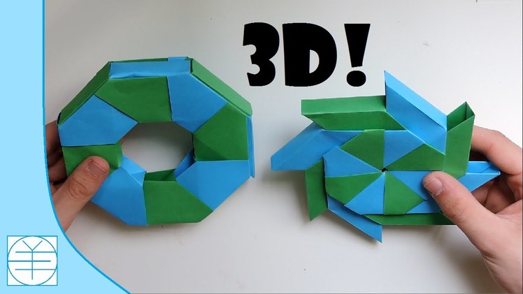 3D Origami Transforming Ninja Star. (Instructions) (Ray Bolt)