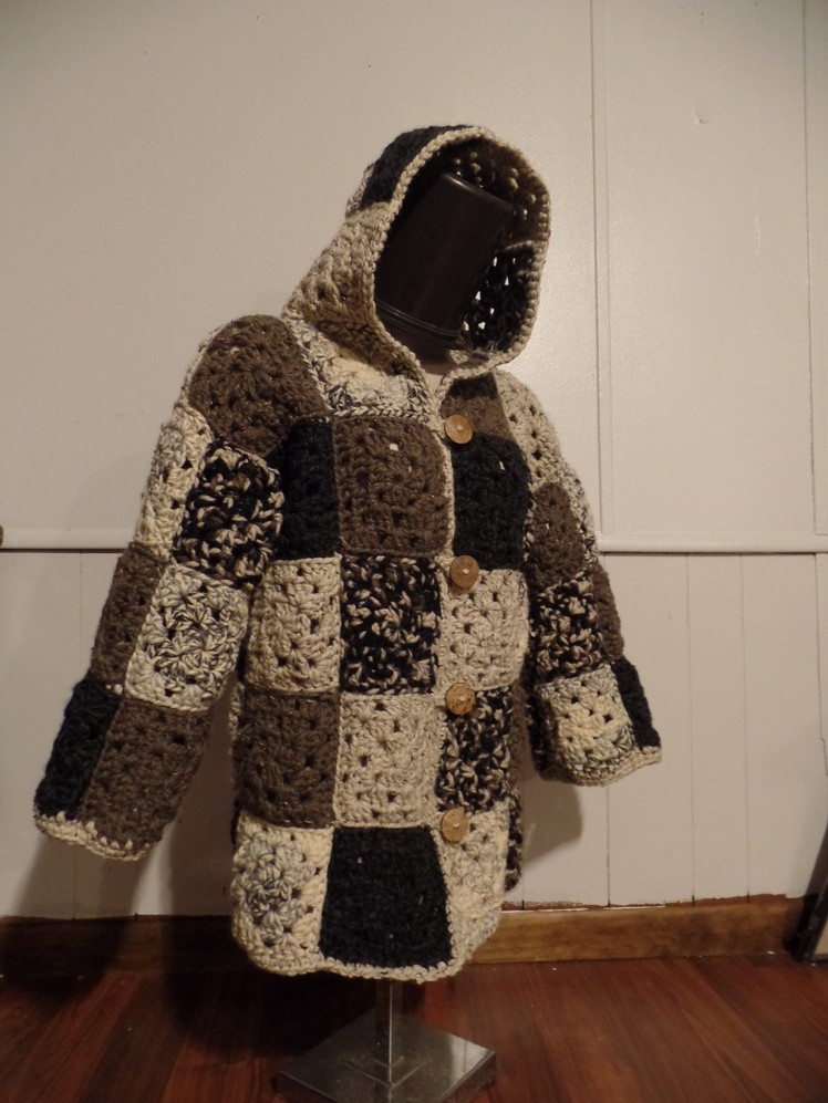 Crochet Granny Square Coat Jacket #TUTORIAL