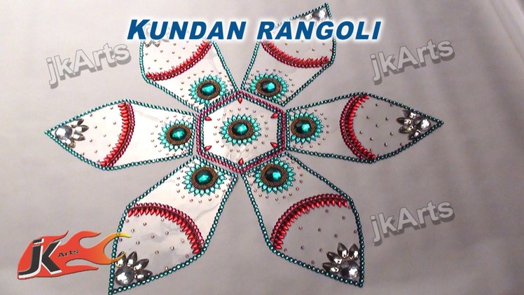 DIY Kundan Rangoli Design on OHP Sheet | How to make | JK Arts  349