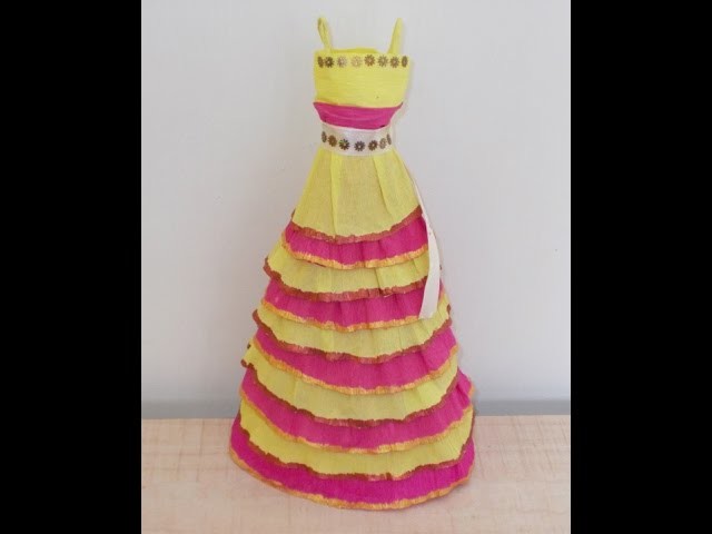 Kids Craft Ideas: How to Make a Doll Dress from Crepe Paper