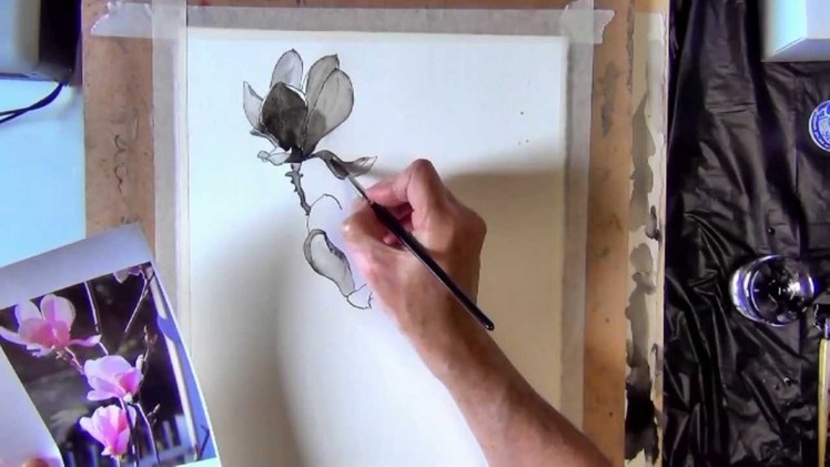 Magnolias Pen and Ink Speed demonstration by Joe Cartwright
