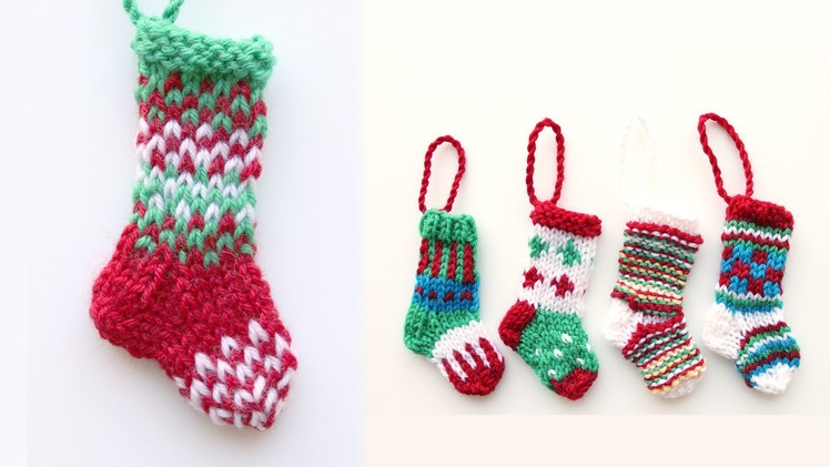 Mini Christmas stocking 1 - knitting tutorial