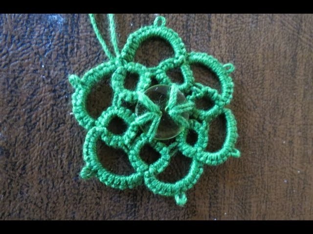 Needle Tatting Pendant with a button