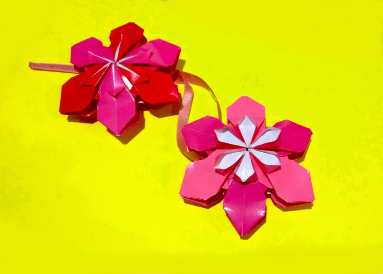 Origami flower ornament. DIY house decor. Amazing DIY necklace.