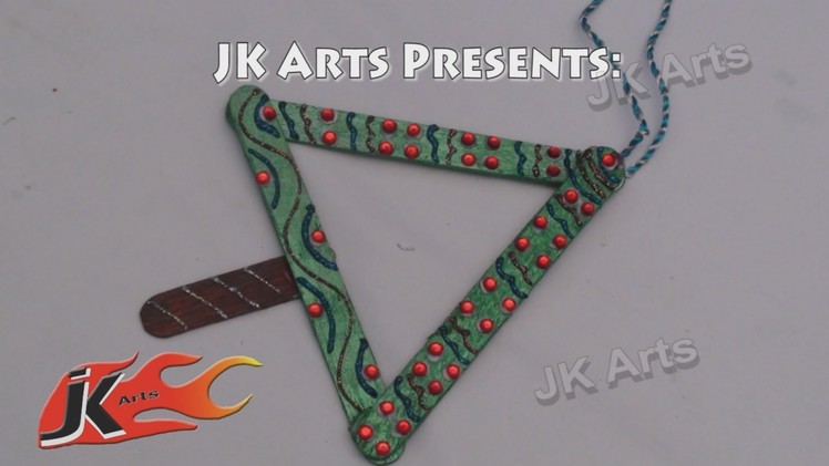 066 How To Make Christmas Tree Hanging From Ice Cream Sticks  - JK Arts