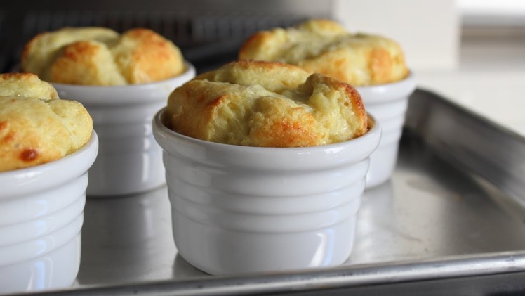 Apple & Cheddar Cheese Souffles - Easy Appetizer or Dessert Cheese Souffle Recipe