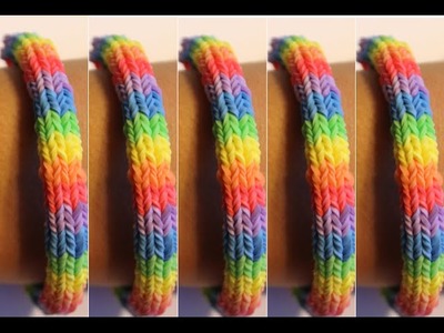 Como hacer pulsera hexafish de gomas rainbow loom bands con tenedor