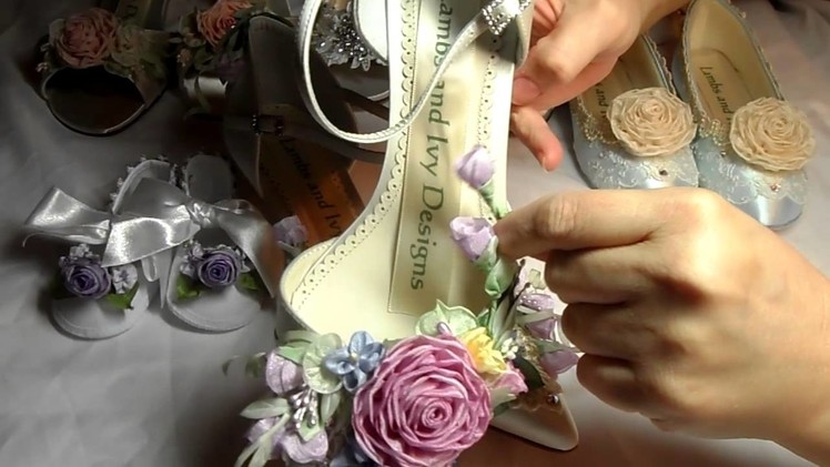 Custom Made Wedding Shoes, Flower Girl Shoes French Ribbonwork