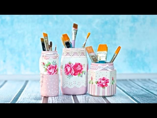 Decoupage jar tutorial for beginners  DIY