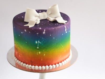 Distressed Airbrushed Rainbow Cake