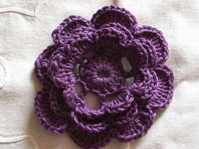 DIY Motiv 2*Applikation häkeln*Blume 3 D*flowers Crochet *application crochet Tutorial Handarbeit