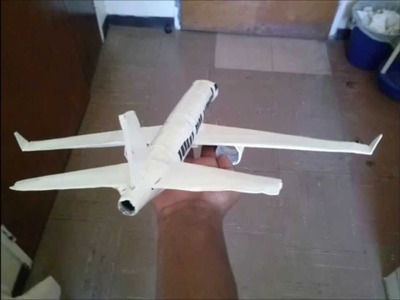 Plane Model made from toilet paper rolls, a cereal box and 2 spraycan