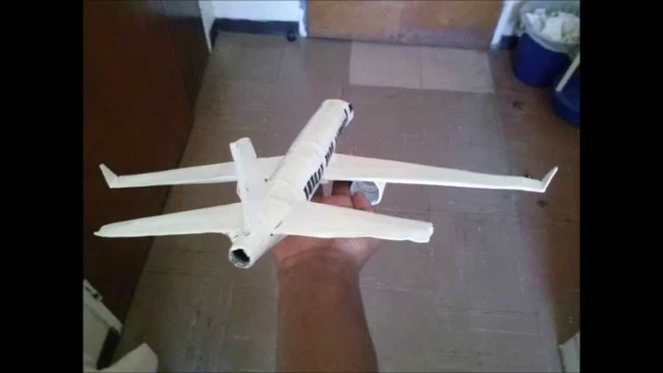 Plane Model made from toilet paper rolls, a cereal box and 2 spraycan