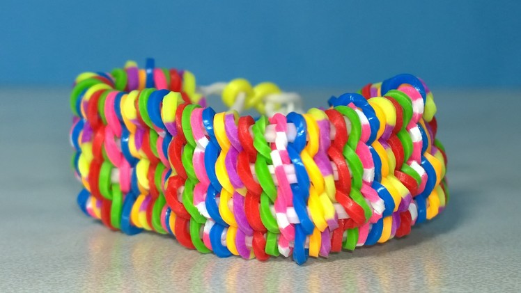 Rainbow Loom WILLIS Bracelet on Two Forks. No loom! Willis Armband. DIY