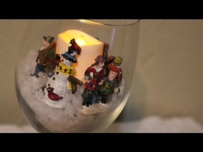Snowy Holiday Scene in a Glass DIY *EASY DECOR* - Whitney Sews