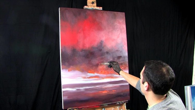 Time Lapse Abstract Landscape Sunset in Acrylics by Tim Gagnon