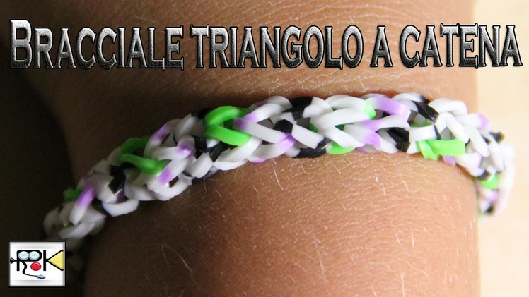 Braccialetto triangolo a catena con elastici. Facile.