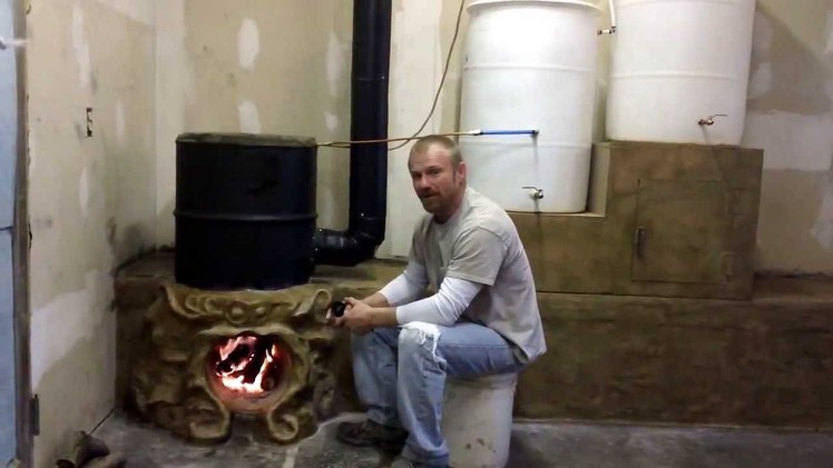 Bulldog Rocket Stove Fireplace Thermal Siphon Water Heater part 6