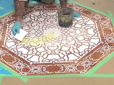 Concrete Stenciling with Acid-Etching Gel