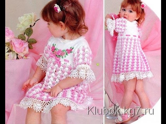Crochet dress| How to crochet an easy shell stitch baby. girl's dress for beginners 26