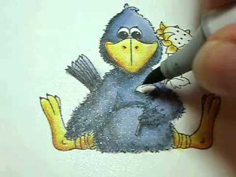 Crow Copic and Color Pencil Tutorial - Part 2