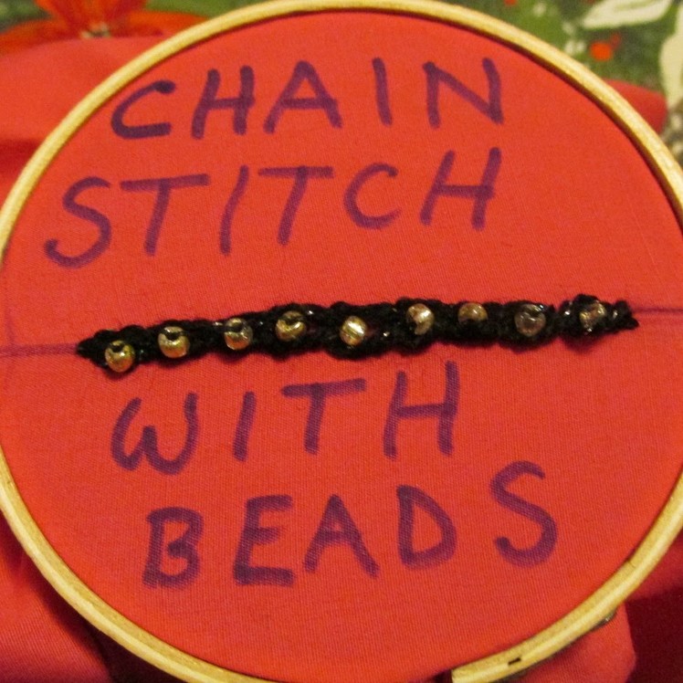 DIY: CHAIN STITCH WITH GOLDEN BEAD EMBROIDERY STEP BY STEP!